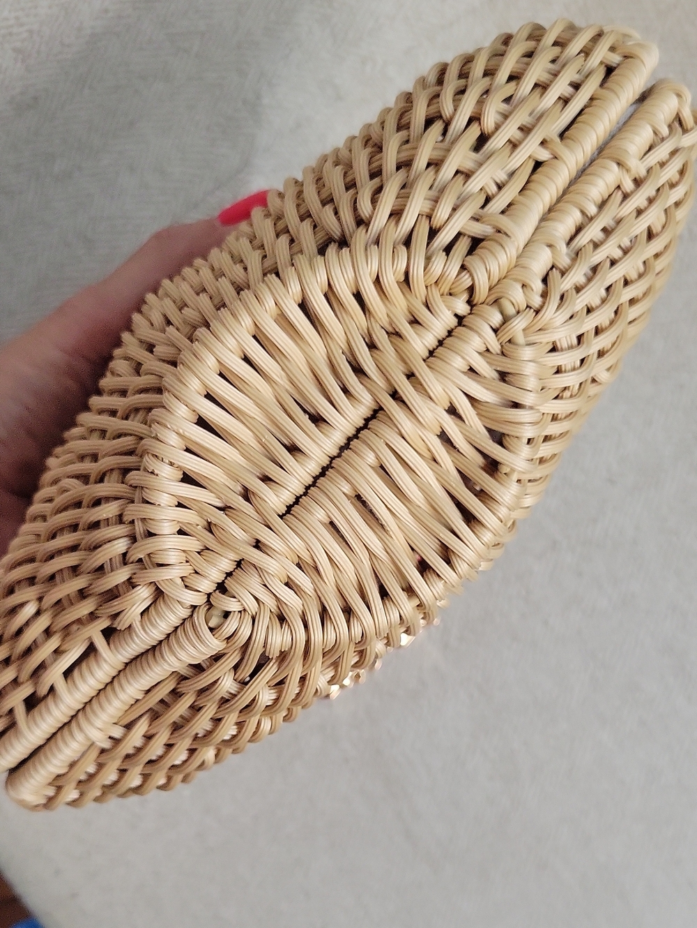TOMMY BAHAMA VIRAL BEACH SCALLOP SHELL WICKER WOVEN RESORTWEAR HANDBAG - Picture 8 of 10